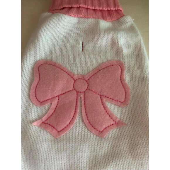 Pet Dog Apparel Pink Bow Sweater Size Medium - Picture 2 of 4
